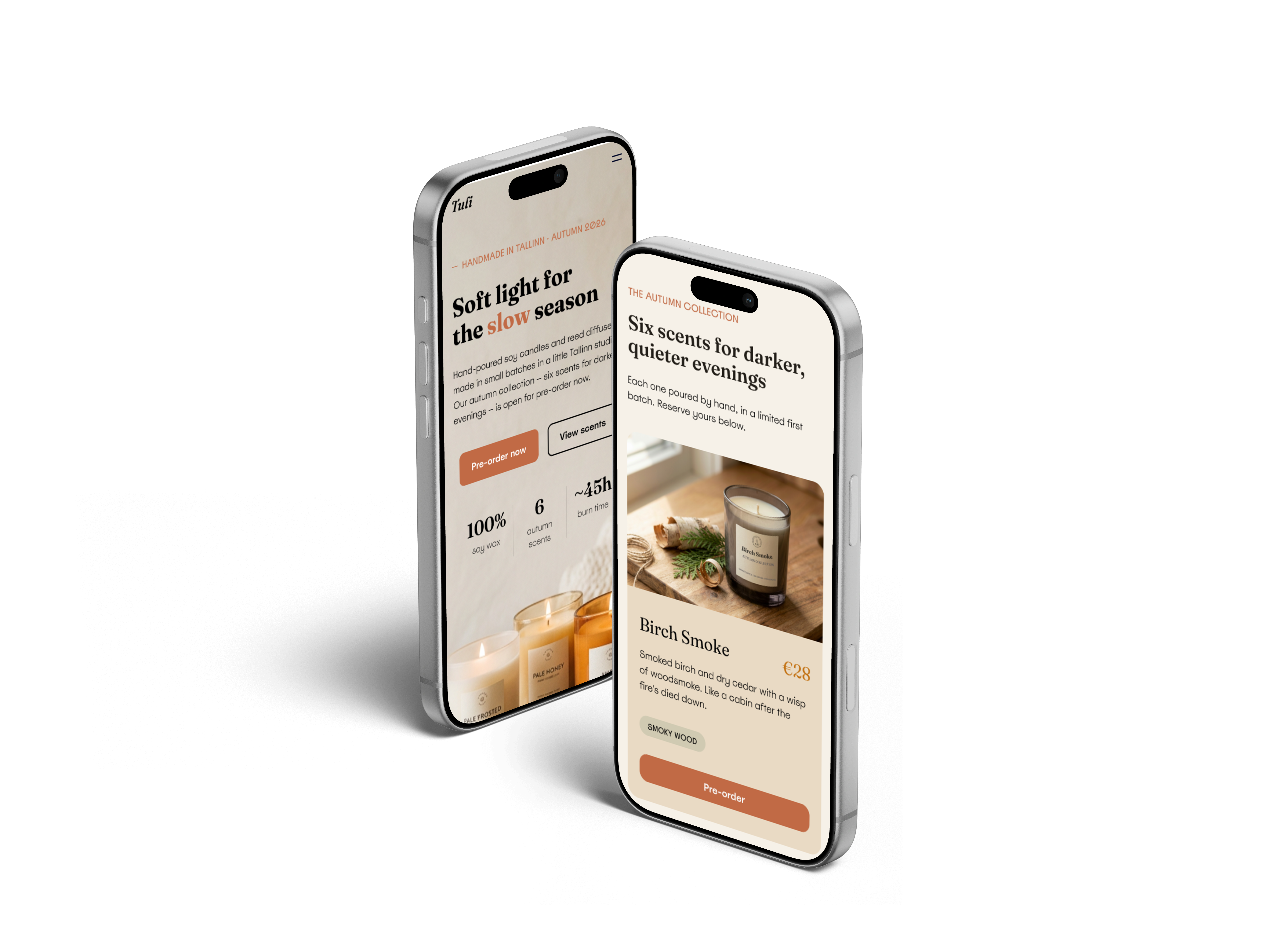 Tuli candles - mobiilivaated