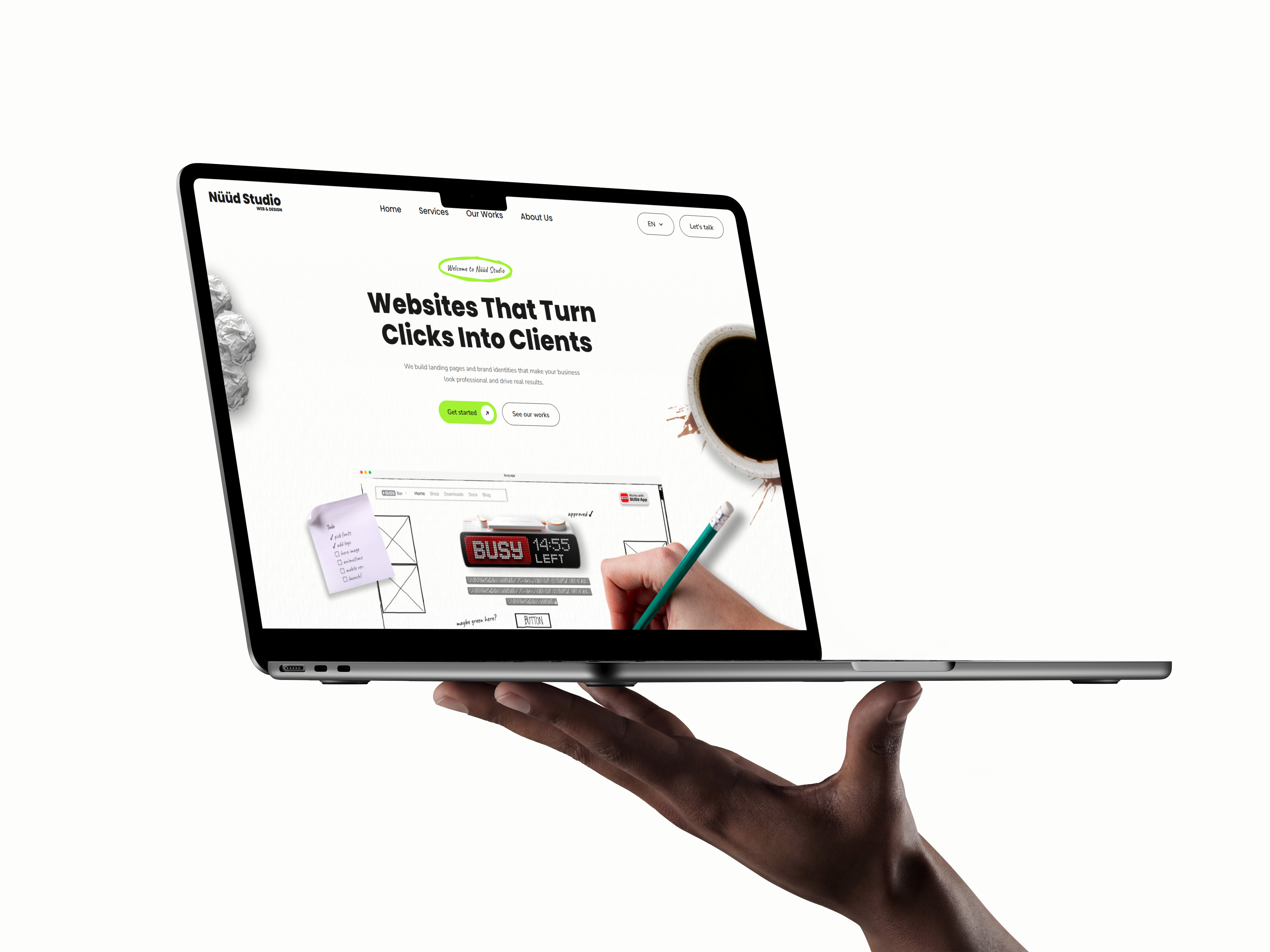 Landing-leht MacBooki ekraanil